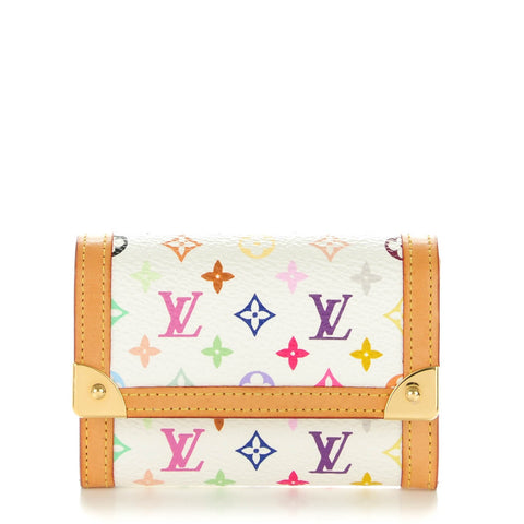 Monogram Multicolor Porte-Monnaie Plat Coin Purse White