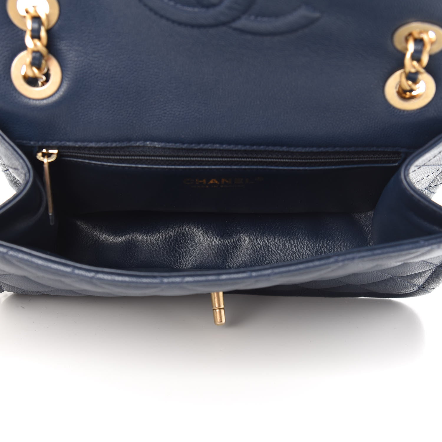 Chanel Caviar Quilted Medium Sweet Classic Flap Navy Blue 5 of 10