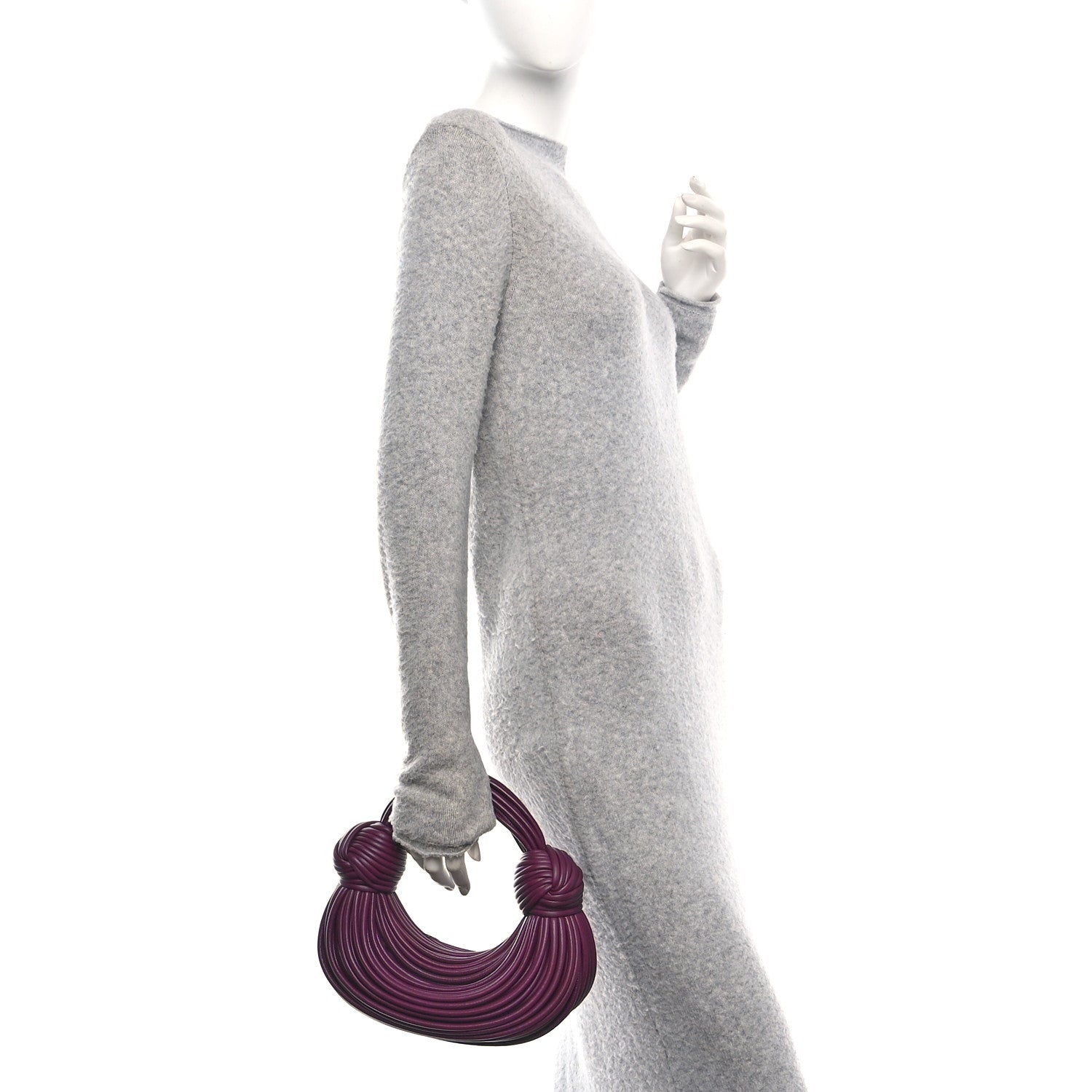 Bottega Veneta Nappa Mini Tubular Double Knot Grape 2 of 10