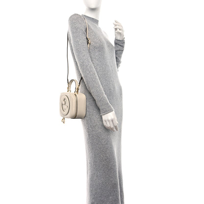 Gucci Sakai Be Green Calfskin Diagonal Stitched Blondie Top Handle Bag Mystic White 3 of 10