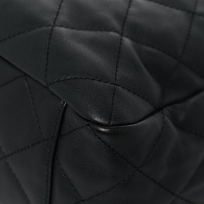 Chanel Lambskin Quilted Chain Drawstring Bag Black 10 of 12