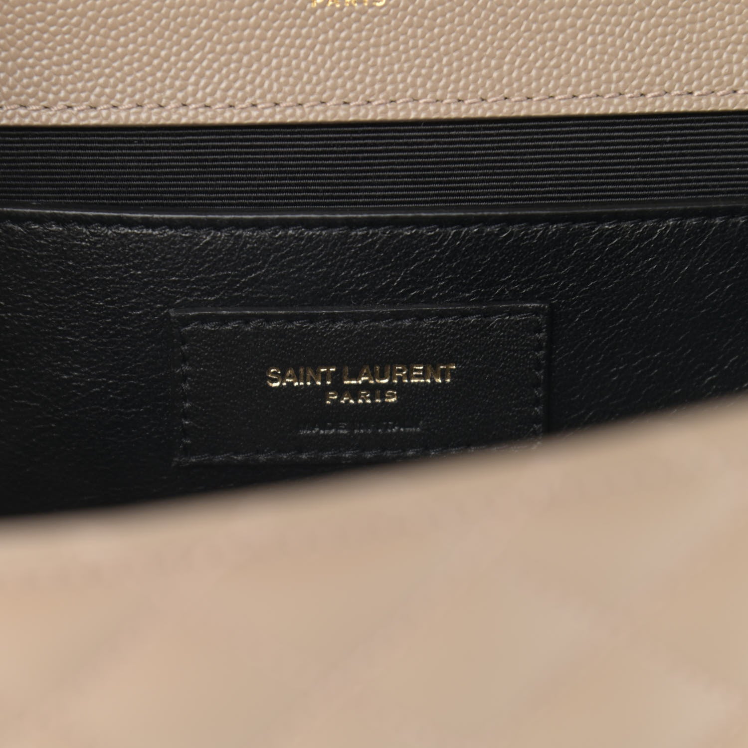 Saint Laurent Grain De Poudre Textured Mixed Matelasse Medium Triquilt Monogram Satchel Dark Beige 6 of 11