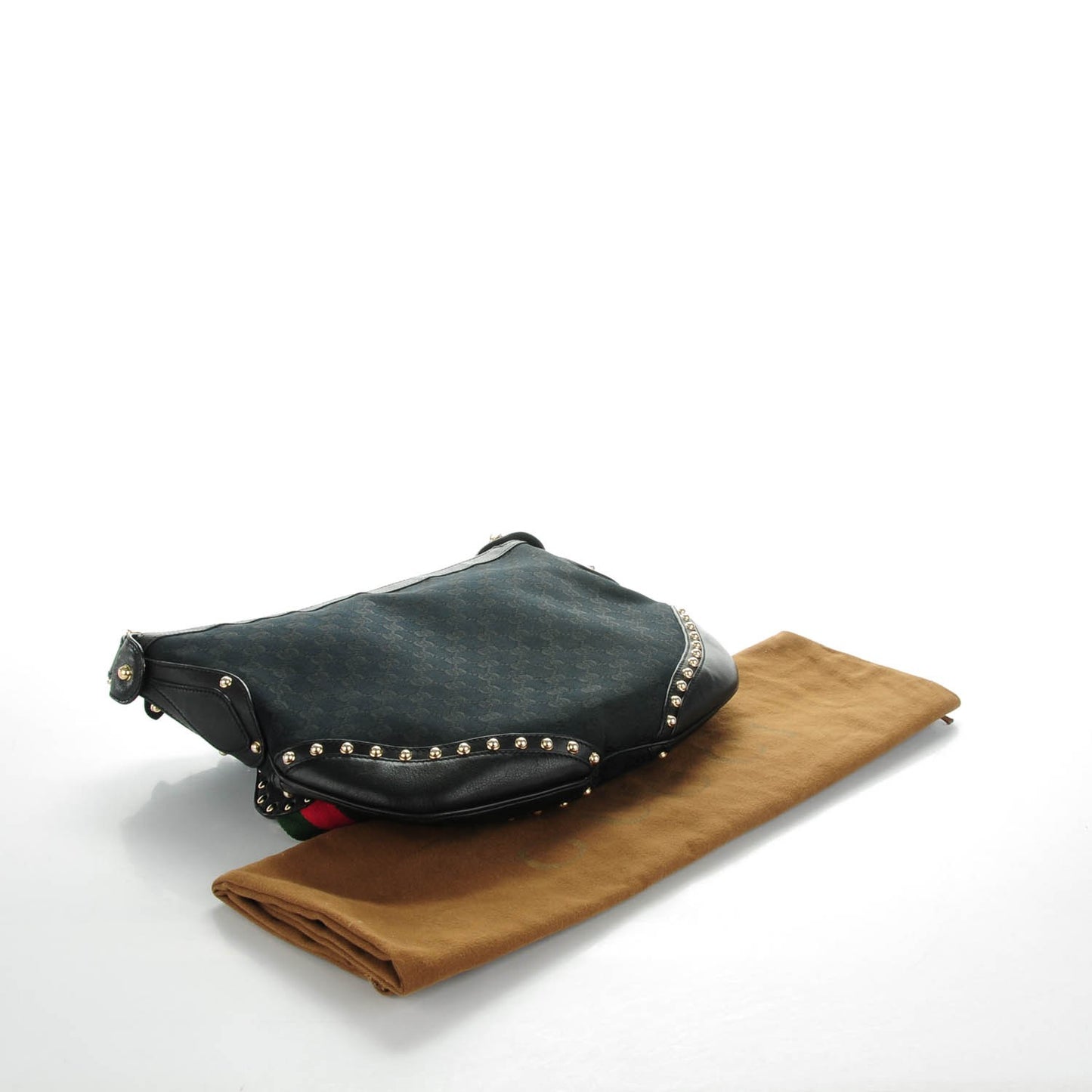 Monogram Studded Pelham Shoulder Bag Black