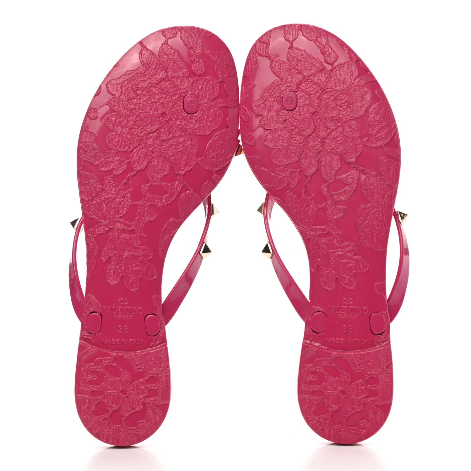 Valentino Garavani PVC Jelly Rockstud Bow Thong Sandals 38 Deep Cyclamin 5 of 7