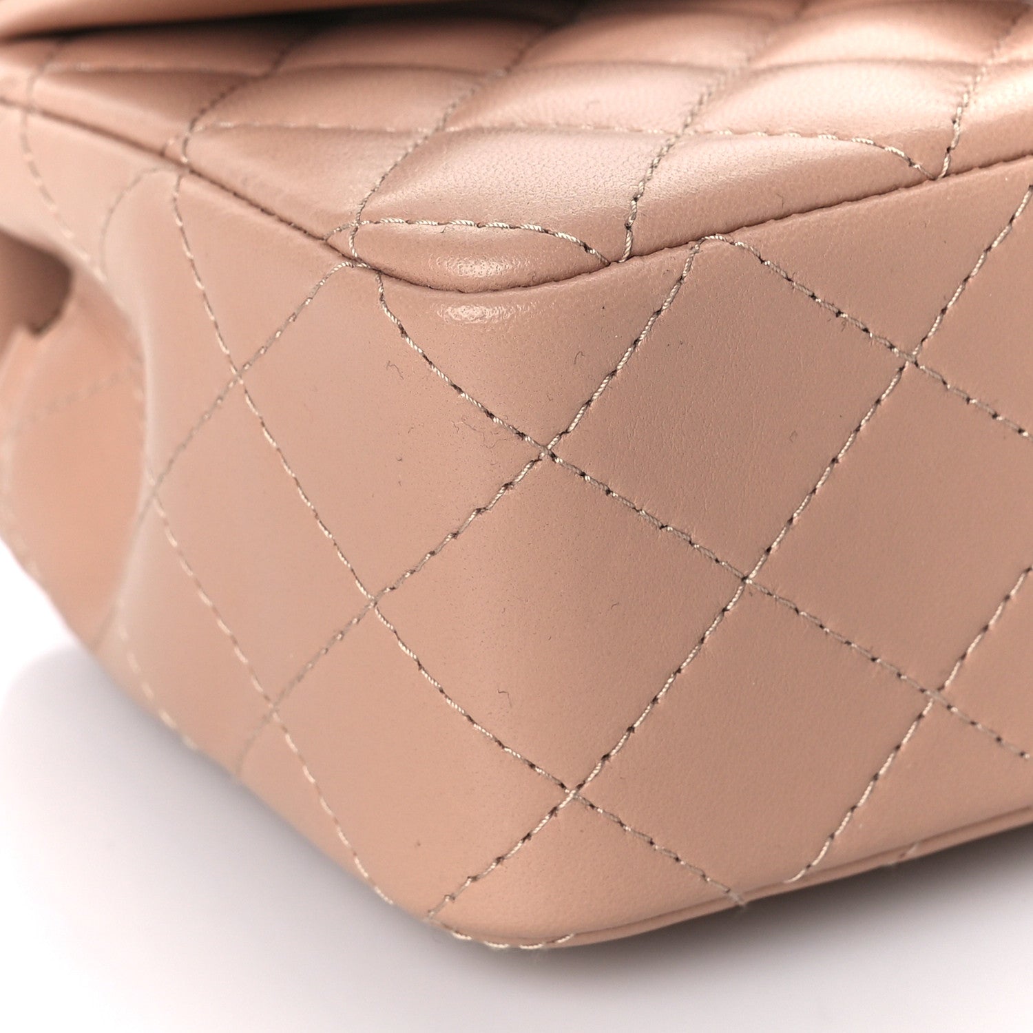 Chanel Lambskin Quilted Mini Rectangular Flap Dark Beige 8 of 12