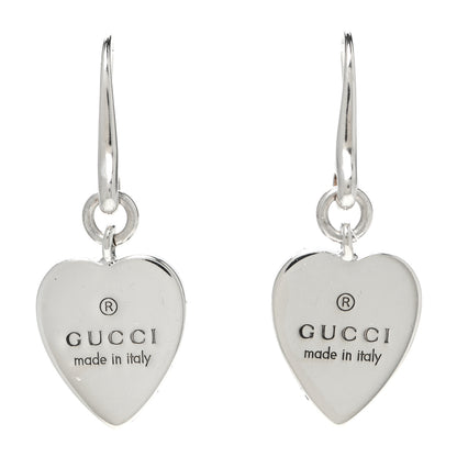 Gucci Sterling Silver Trademark Heart Drop Earrings 1 of 5