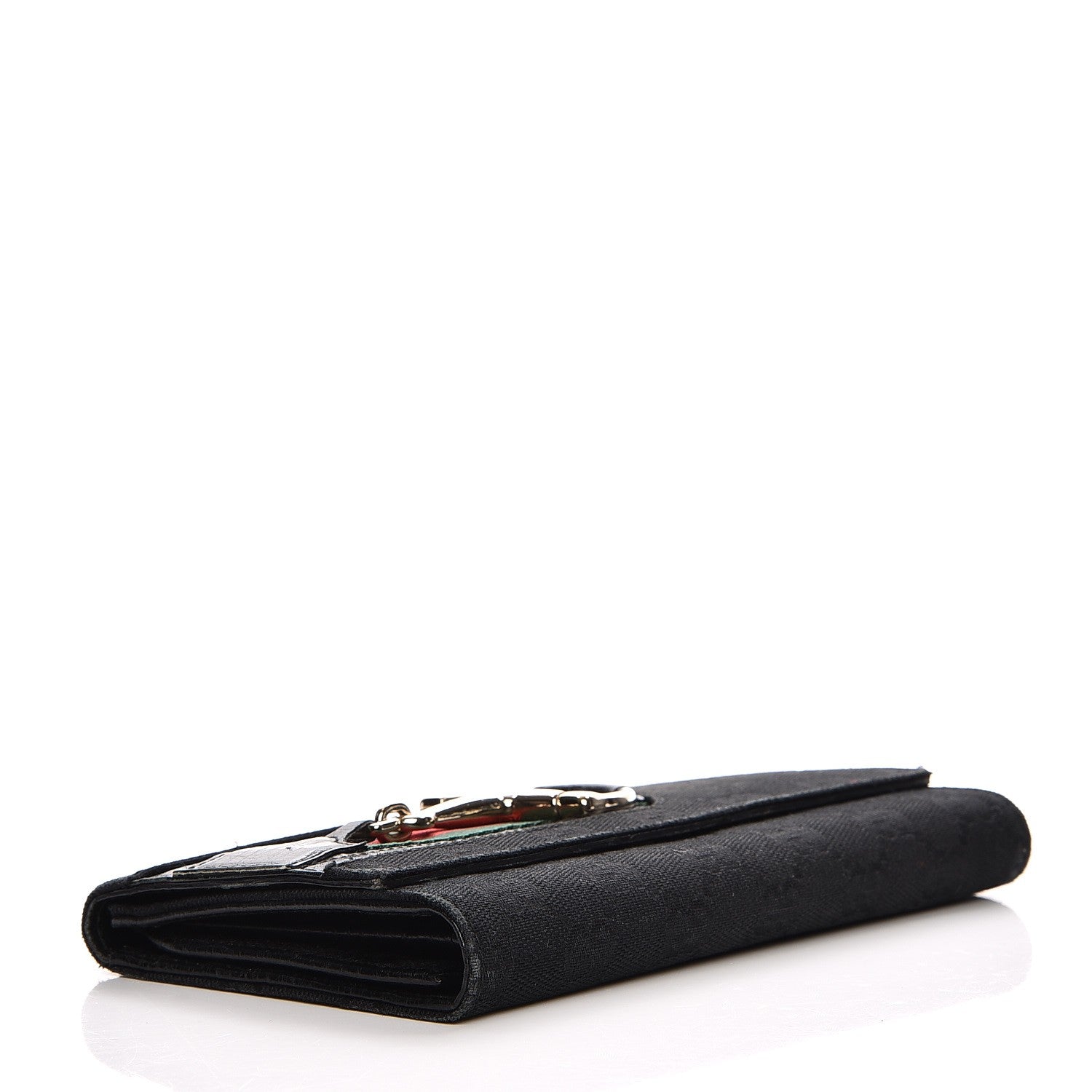 Gucci Monogram Web Hasler Continental Wallet Black 4 of 12