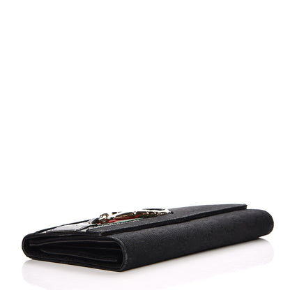 Gucci Monogram Web Hasler Continental Wallet Black 4 of 12