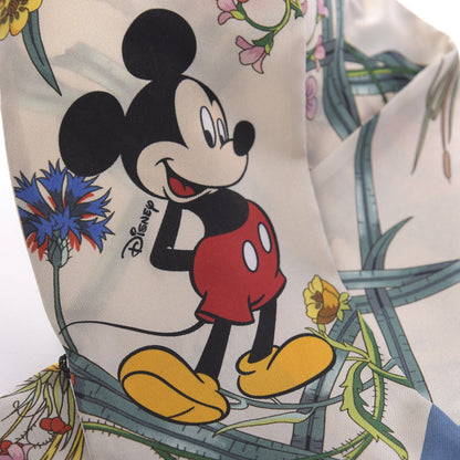 Gucci X DISNEY Silk Twill Mickey Lac Neck Bow Scarf Ivory Blue 4 of 4
