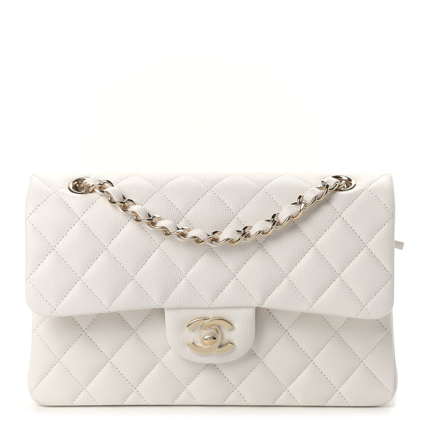 Chanel Caviar Quilted Small Double Flap White 1 of 8