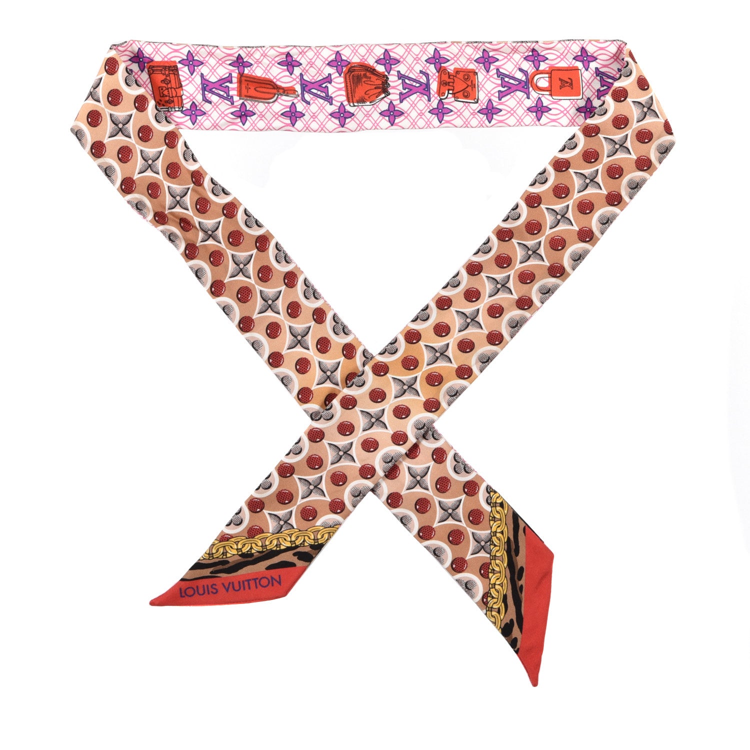 Louis Vuitton Silk Monogram Bubblegram BB Bandeau Beige 1 of 3