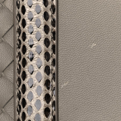 Bottega Veneta Nappa Intrecciato Snakeskin Small Flow Wave Tote Mink 12 of 18