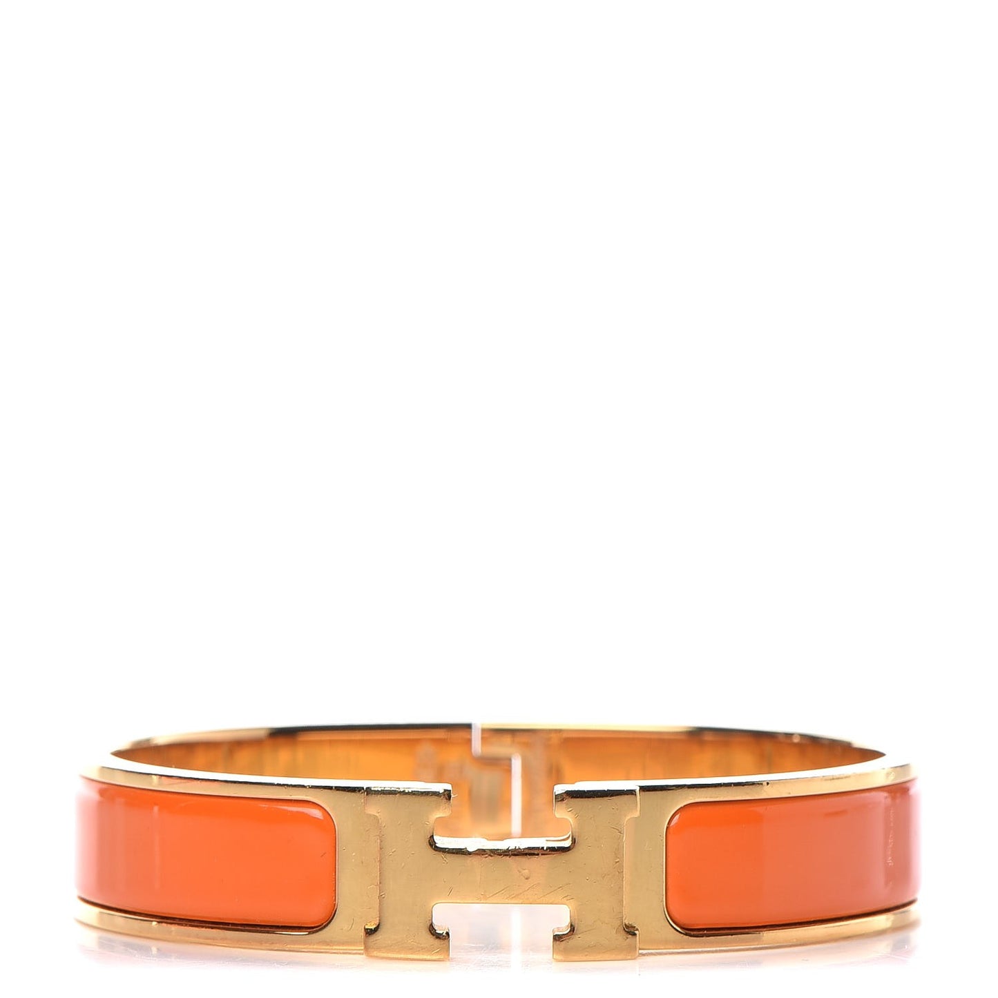 Enamel Narrow Clic Clac H Bracelet PM Orange