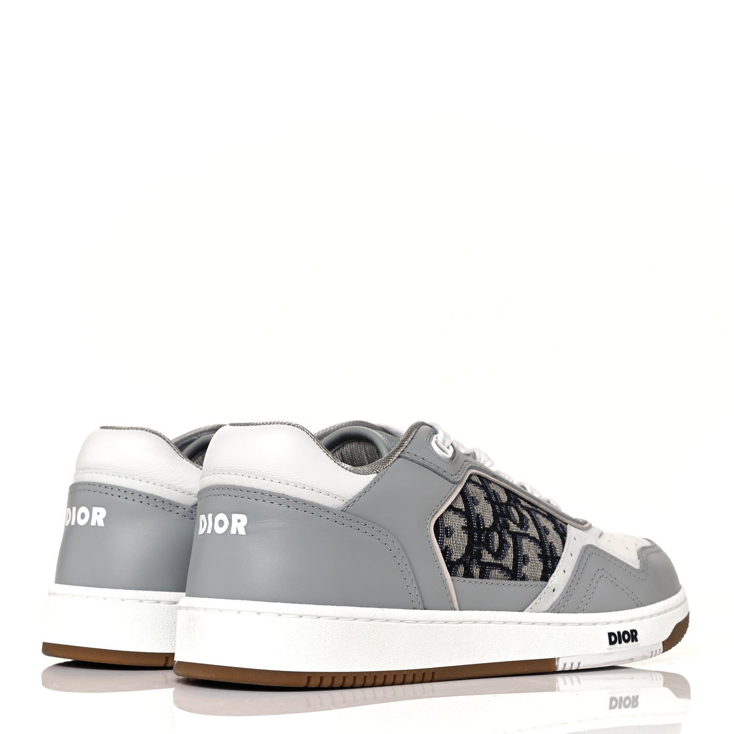 Christian Dior Smooth Calfskin Jacquard Oblique Mens B27 Low Top Sneakers 39 Beige Blue 4 of 10
