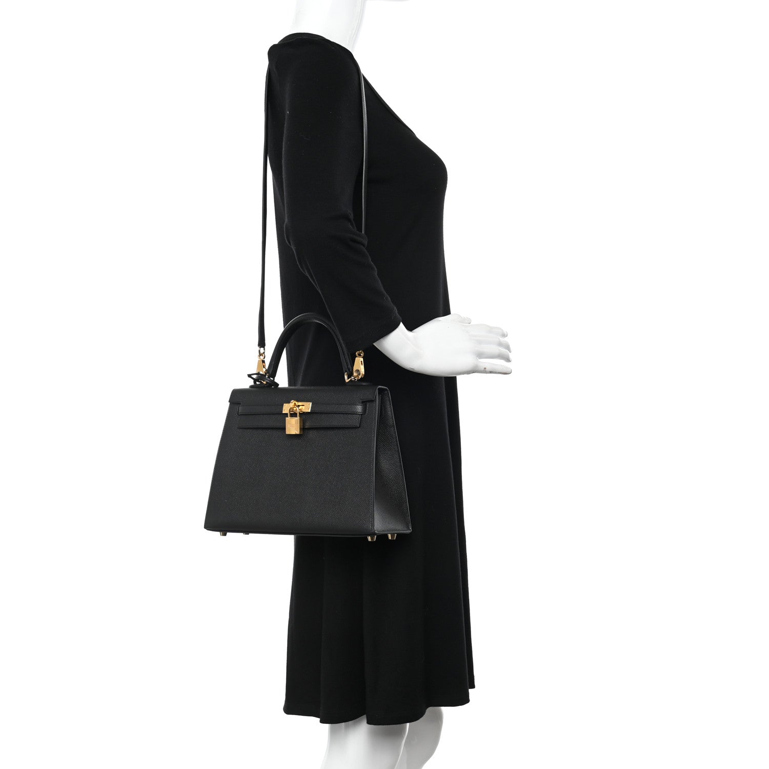 Hermes Epsom Kelly Sellier 25 Black 2 of 10