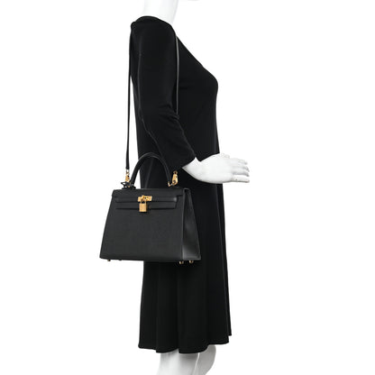 Hermes Epsom Kelly Sellier 25 Black 2 of 10