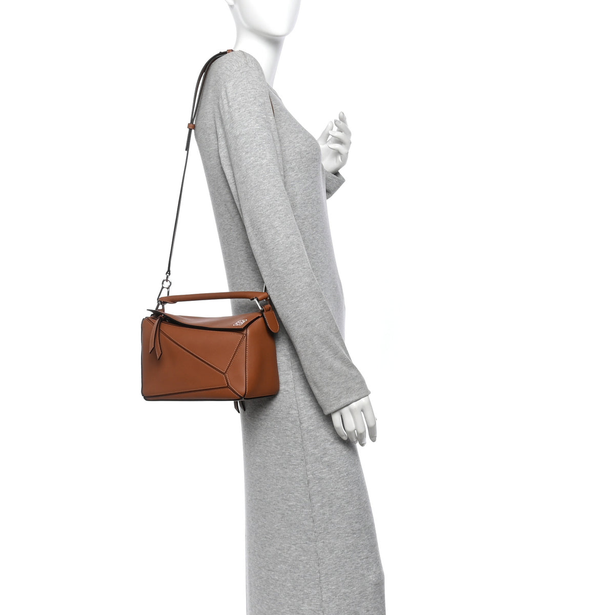 Loewe Calfskin Small Puzzle Bag Tan 2 of 11