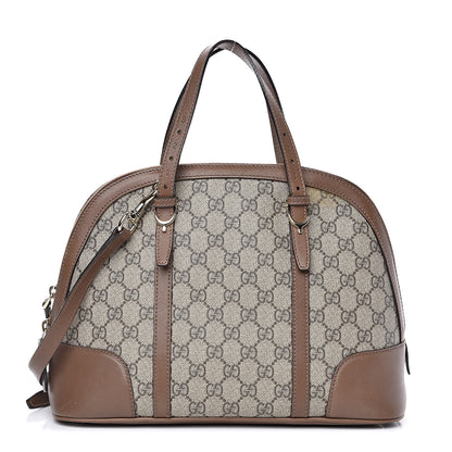 Gucci GG Supreme Monogram Margaux Calfskin Small Nice Top Handle Dome Bag Beige Ebony Acero 1 of 12