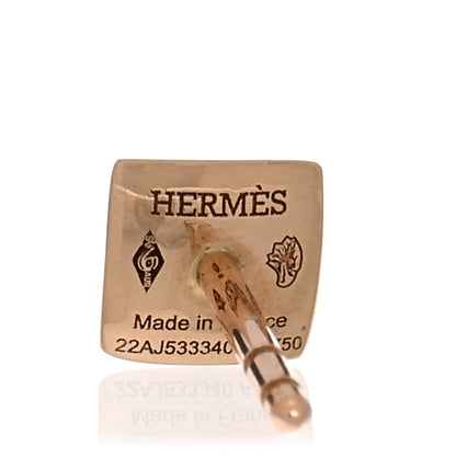 Hermes 18K Rose Gold Diamond Clou d'H Stud Earrings 4 of 5