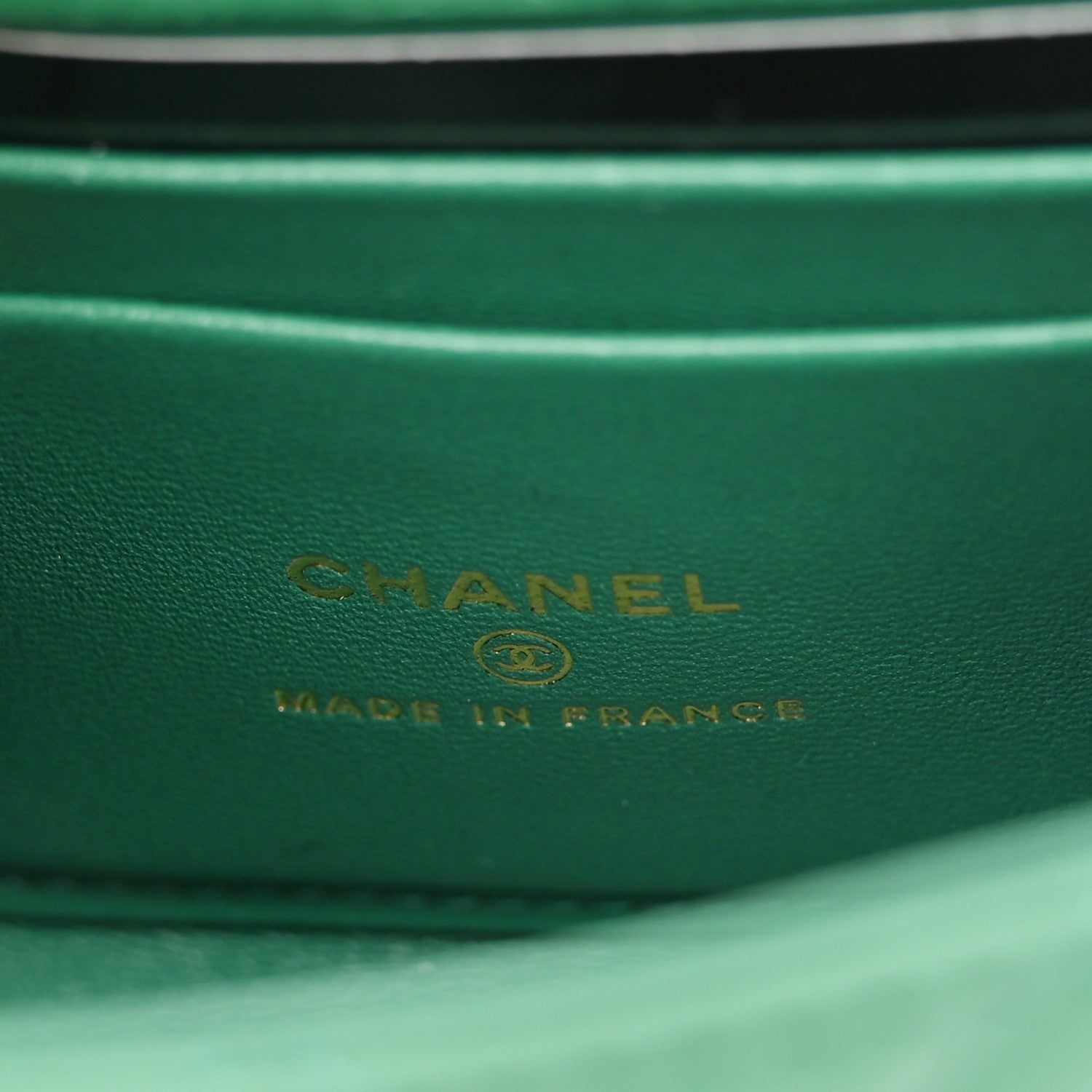 Chanel Lambskin Quilted Top Handle Flap Clutch With Chain Green 6 of 11