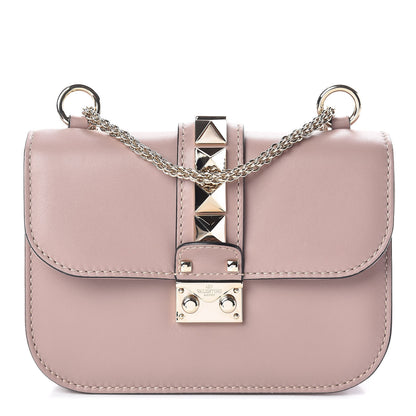 Valentino Garavani Vitello Small Glam Lock Rockstud Flap Poudre 1 of 8