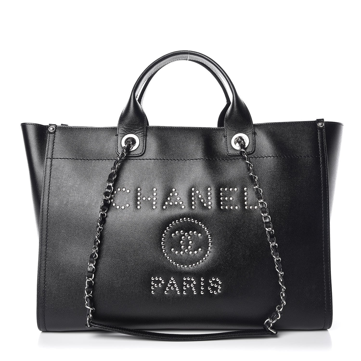 Chanel Caviar Medium Studded Deauville Tote Black 1 of 10