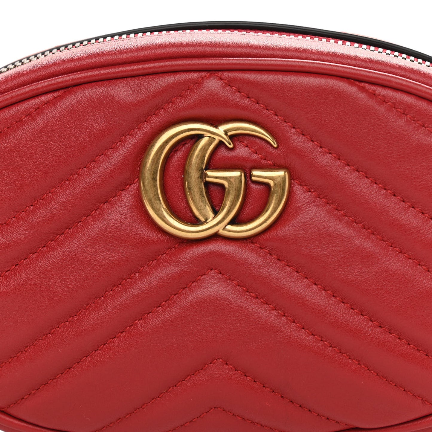 Calfskin Matelasse GG Marmont Belt Bag 85 34 Hibiscus Red