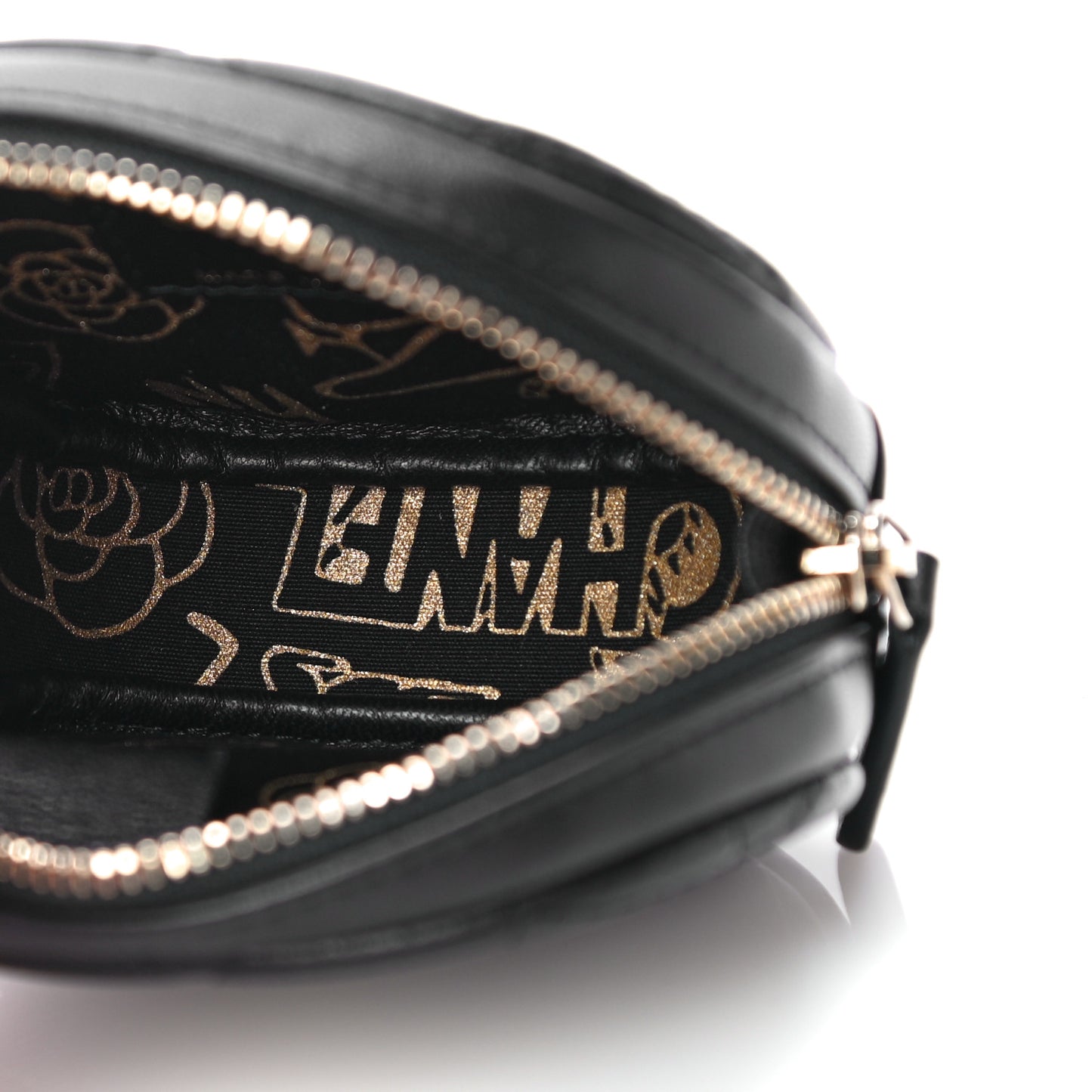 Lambskin Quilted Zip Around Classic Coin Purse Black