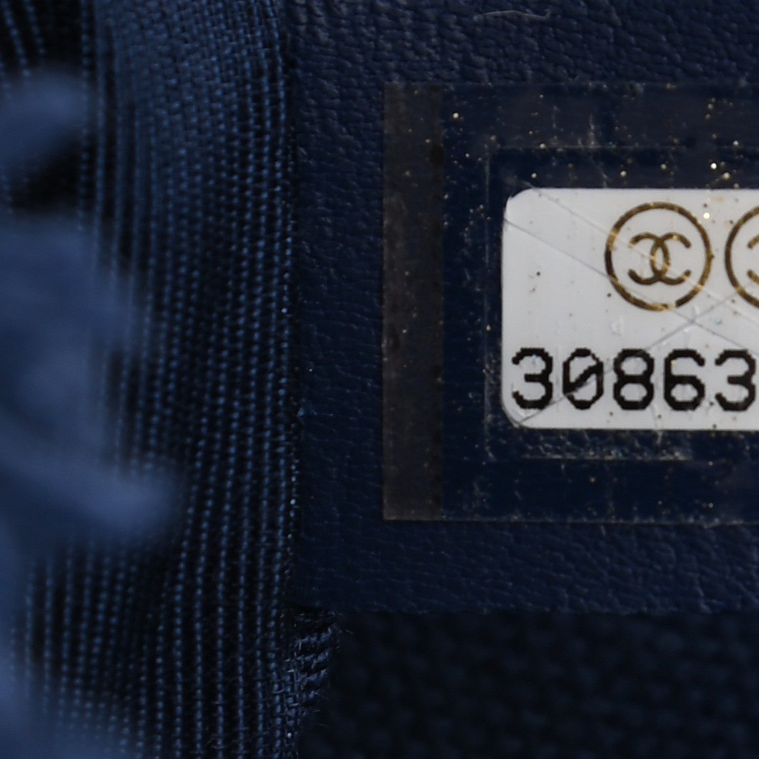 Chanel Cotton Canvas Quilted Medium Chanel 19 Flap Navy Blue 7 of 9