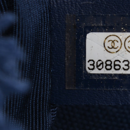 Chanel Cotton Canvas Quilted Medium Chanel 19 Flap Navy Blue 7 of 9