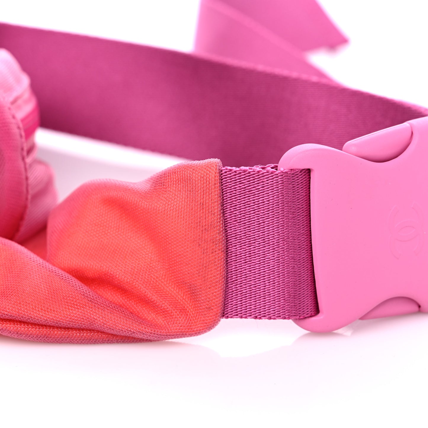 Mesh Nylon Logo Belt Bag Pink