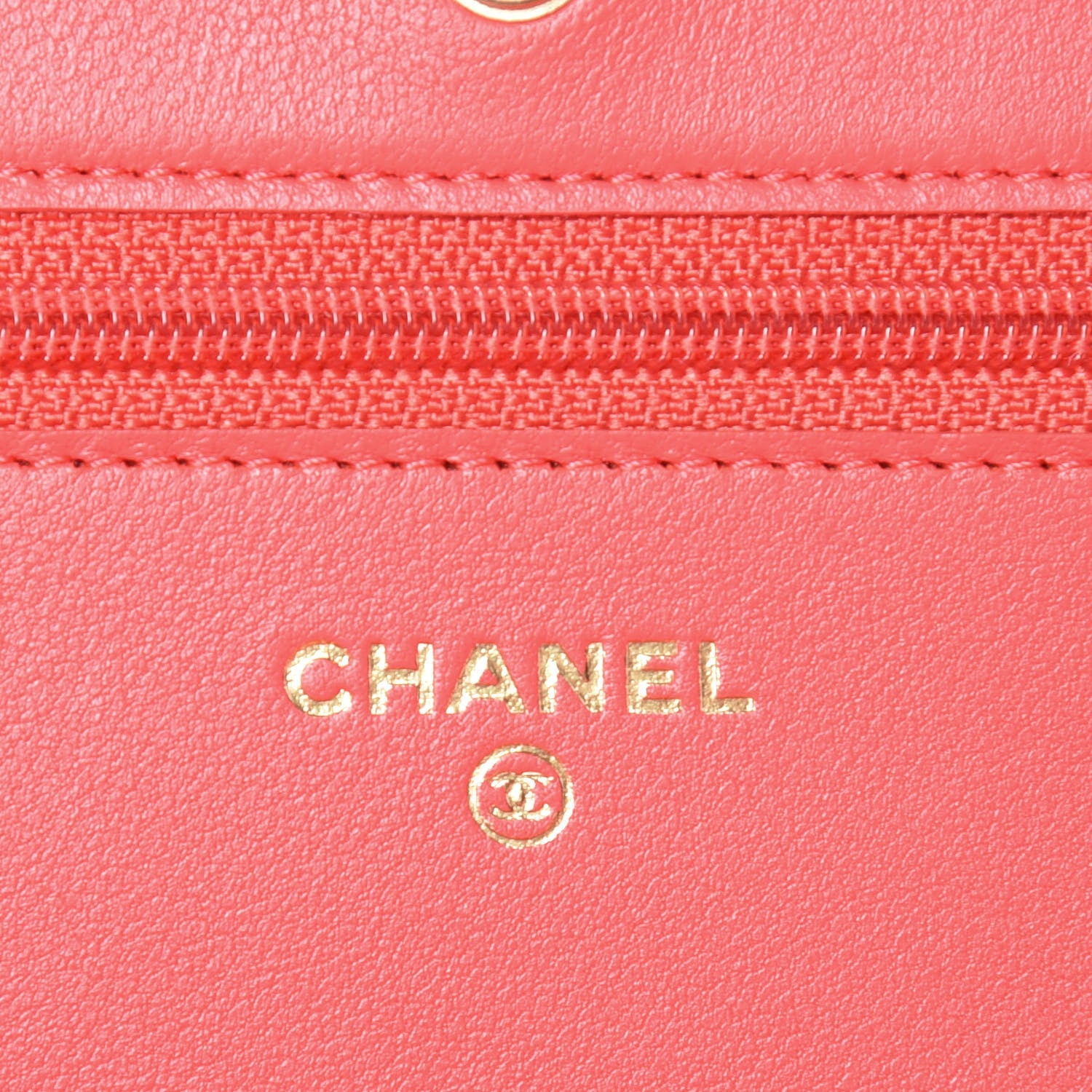 Chanel Lambskin Quilted Wallet On Chain WOC Red 5 of 11