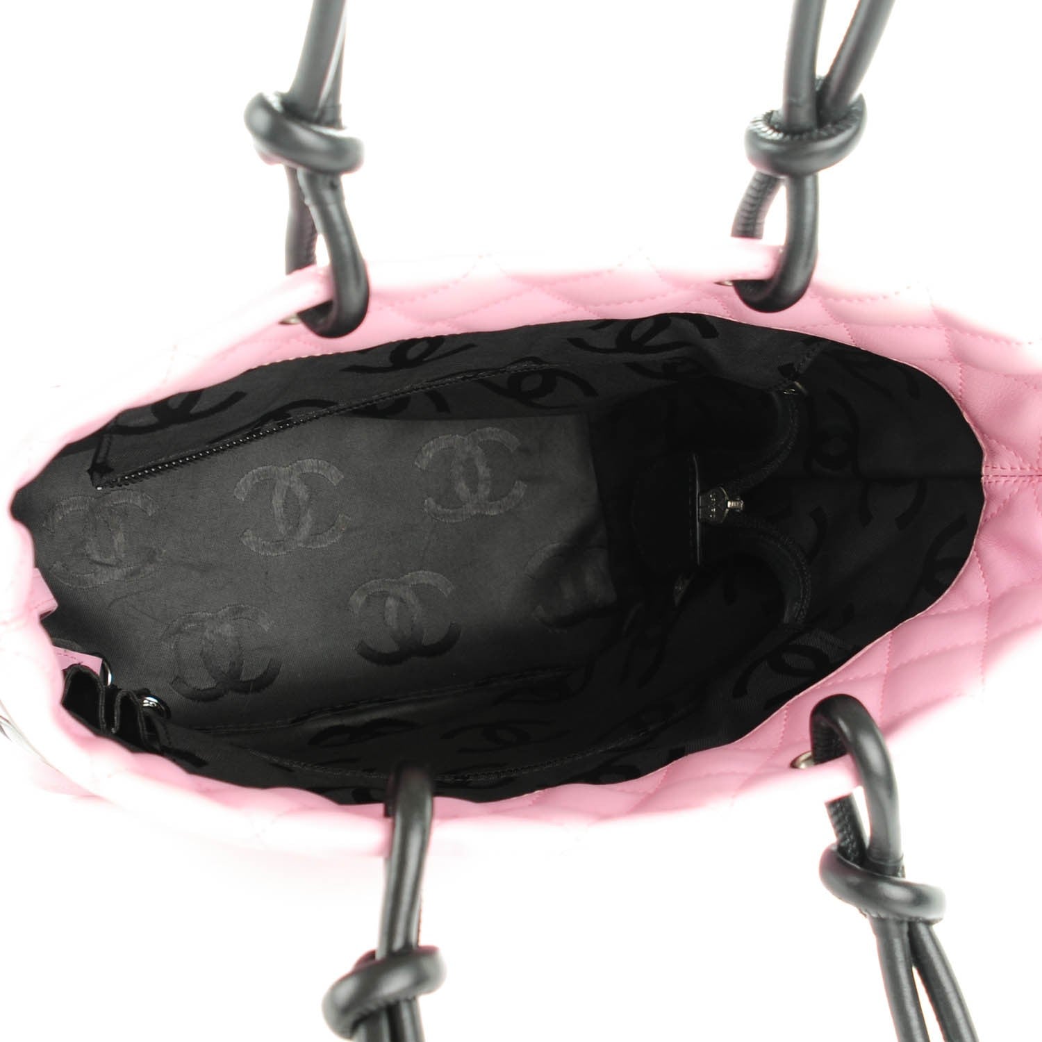 Chanel Calfskin Quilted Medium Cambon Tote Pink Black 5 of 7