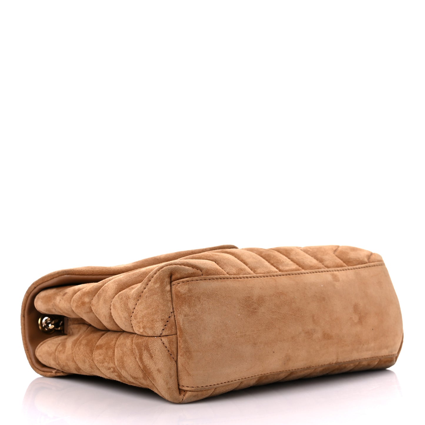 Suede Calfskin Y Quilted Monogram Small Loulou Chain Satchel Cinnamon