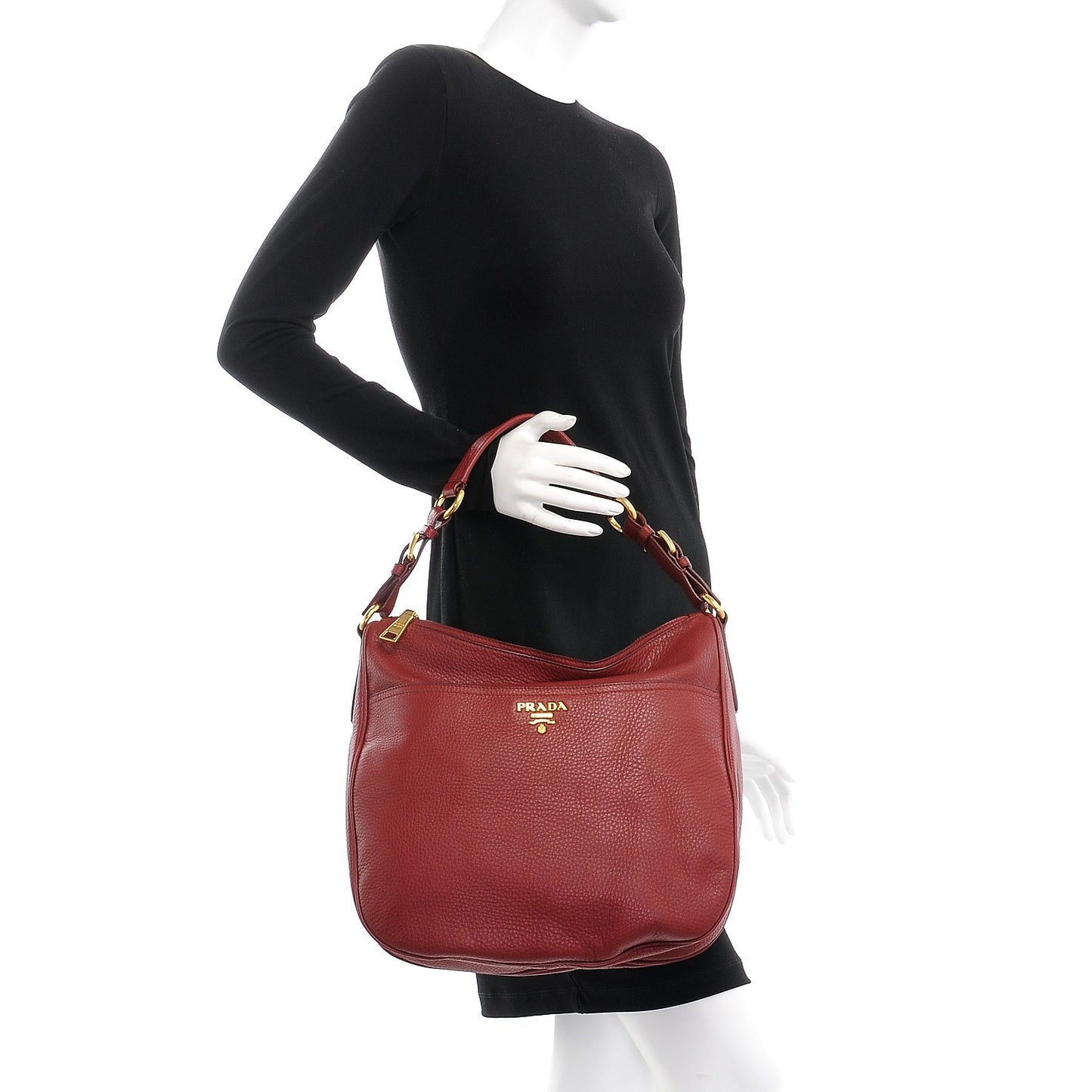Vitello Daino Sacca Hobo Rubino