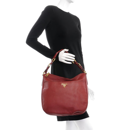 Prada Vitello Daino Sacca Hobo Rubino 2 of 9