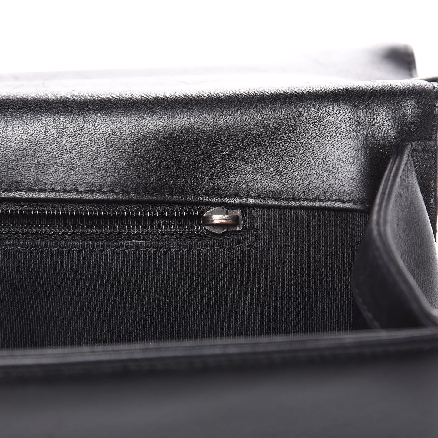 Lambskin Quilted Large Boy Flap Black
