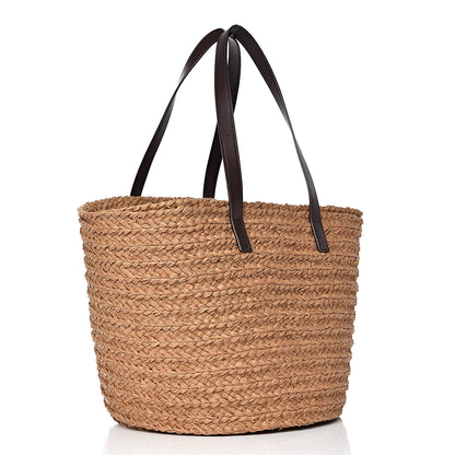 Saint Laurent Raffia Calfskin Medium Panier Tote 3 of 9