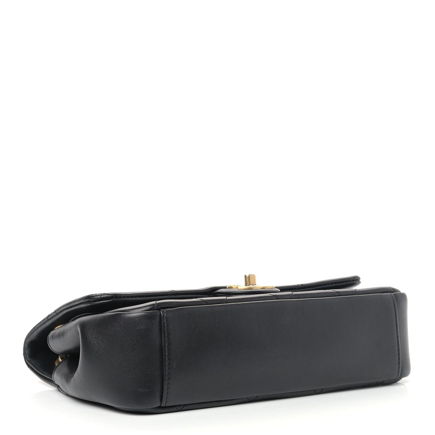 Lambskin Small Chain Handle Flap Bag Black