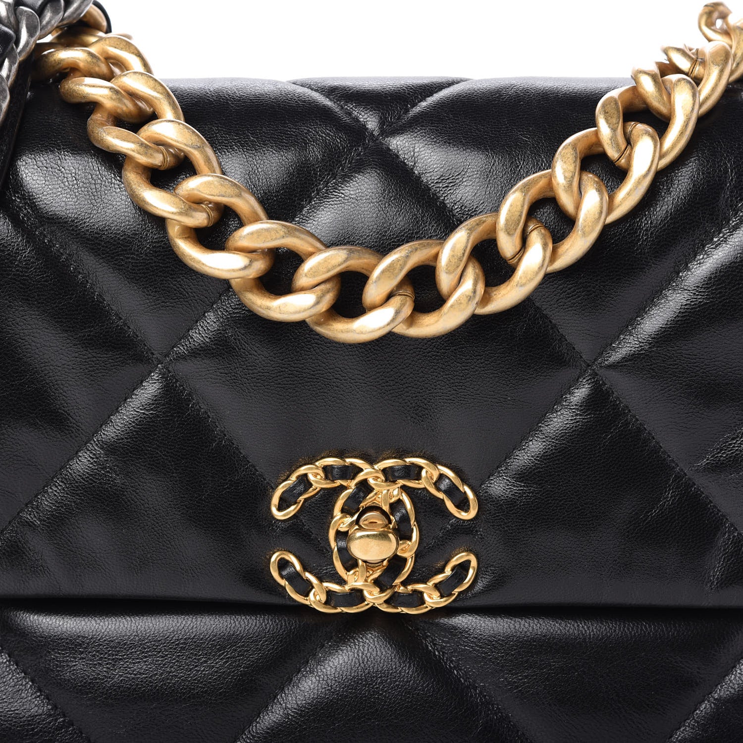 Chanel Goatskin Quilted Large Chanel 19 Flap Black 10 of 10