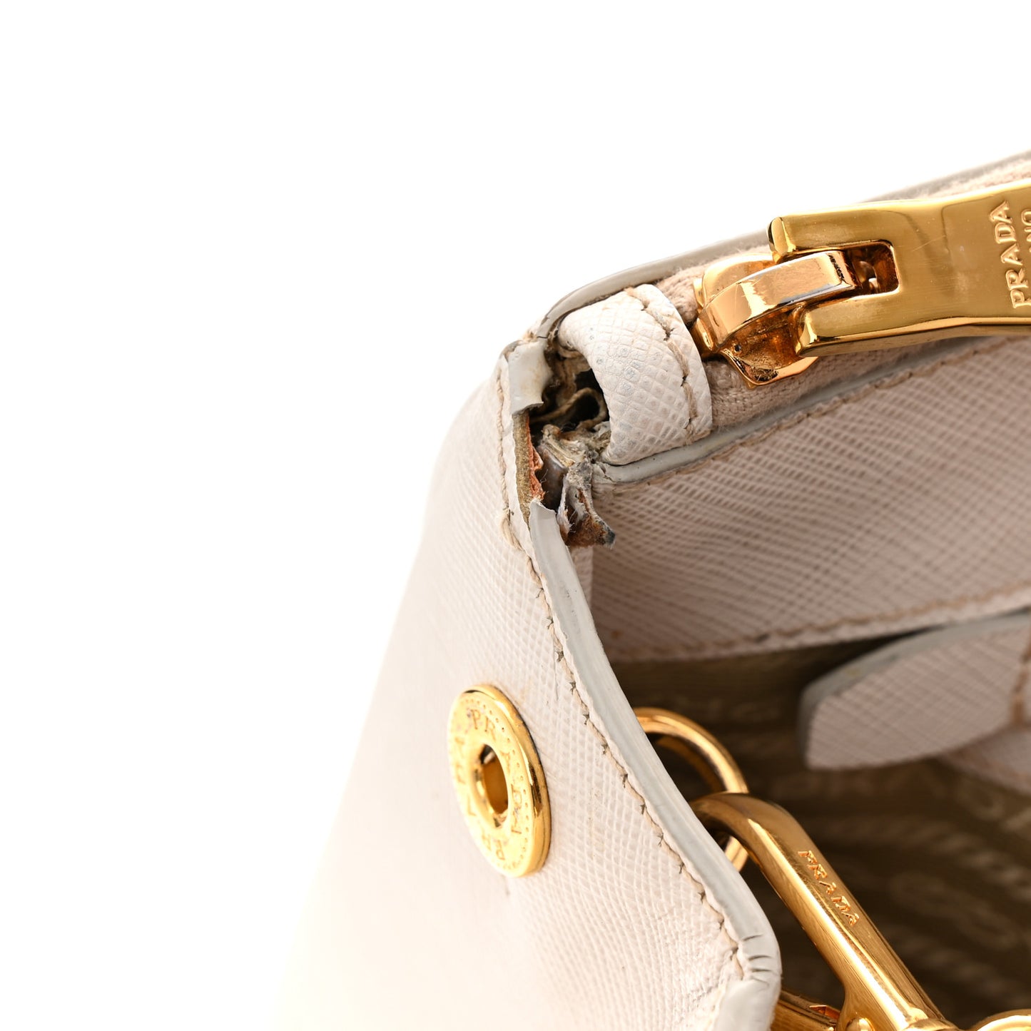 Saffiano Lux Large Galleria Double Zip Tote Talco