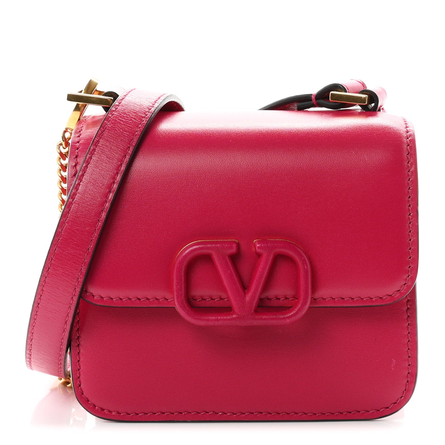 Smooth Calfskin Micro VSling Shoulder Bag Fuchsia