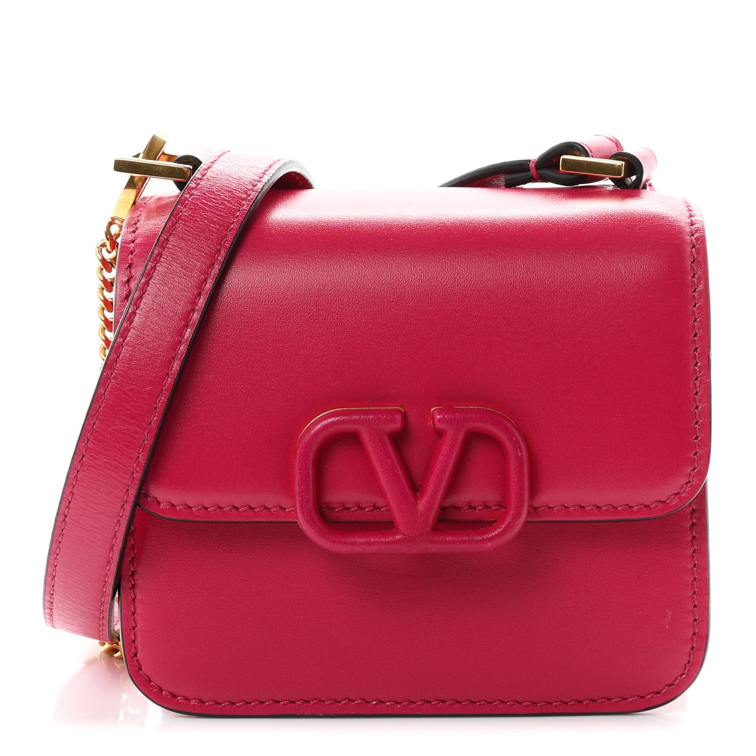 Valentino Garavani Smooth Calfskin Micro VSling Shoulder Bag Fuchsia 1 of 8