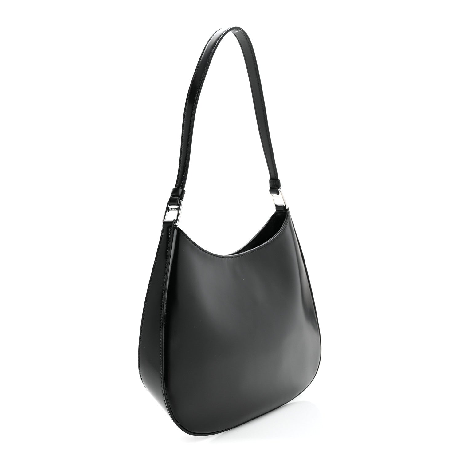 Prada Spazzolato Cleo Shoulder Bag Black 3 of 10
