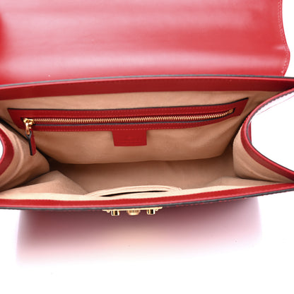 Gucci Guccissima Signature Medium Padlock Top Handle Bag Hibiscus Red 3 of 6