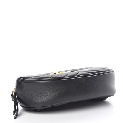 Gucci Calfskin Matelasse GG Marmont Belt Bag 85 34 Black 4 of 12
