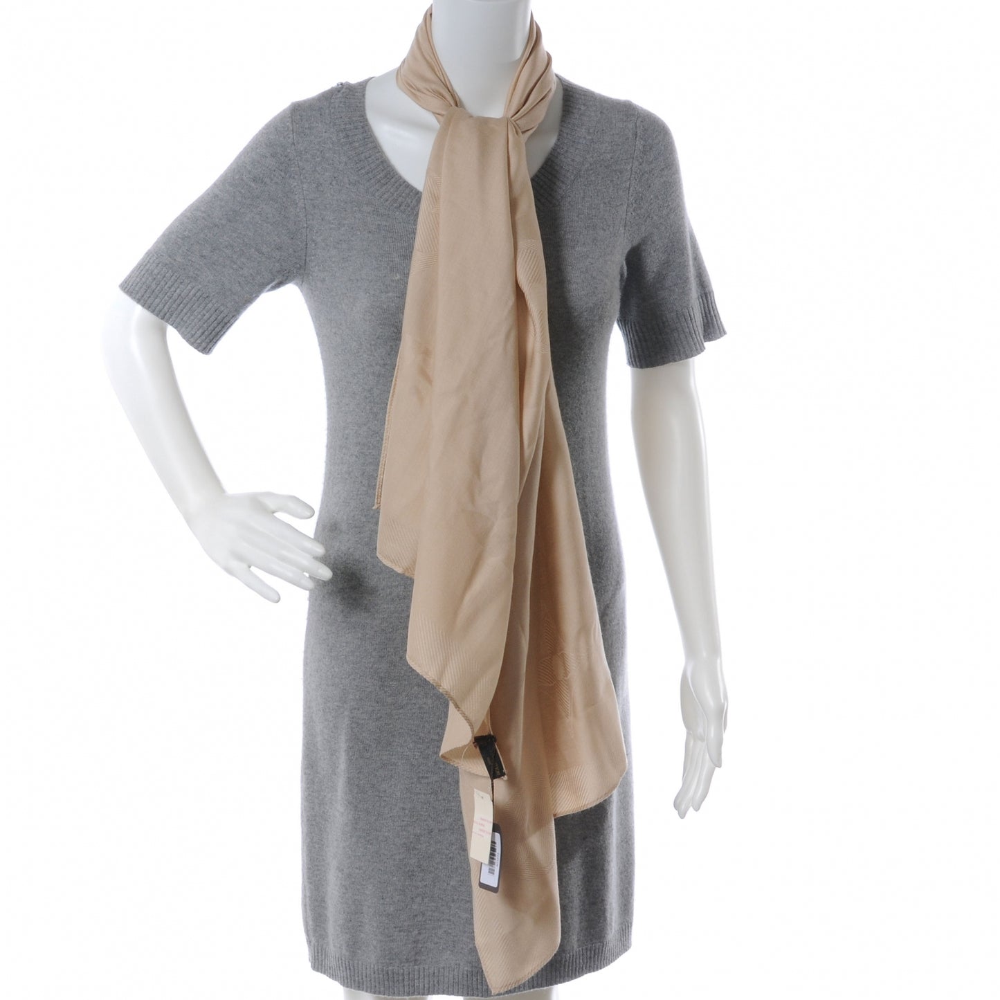 Cashmere Silk Etole Jali Shawl Beige