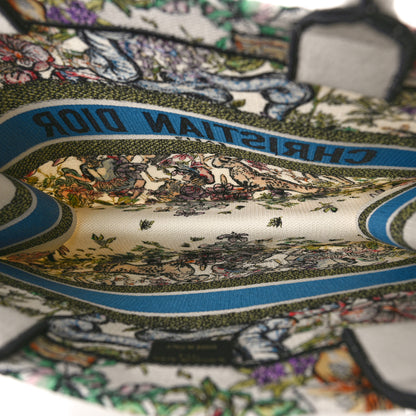 Christian Dior Canvas Embroidered Medium D-Constellation Book Tote Latte Multicolor 4 of 10