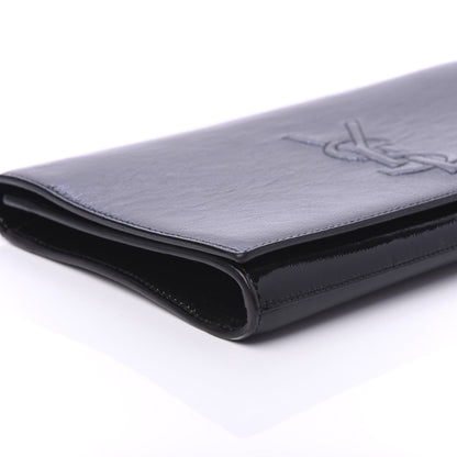 Saint Laurent Textured Patent Monogram Large Belle De Jour Clutch Black 6 of 9