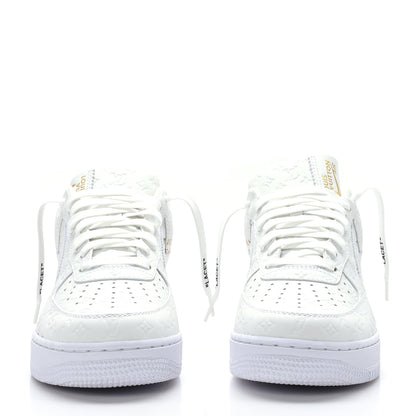 Louis Vuitton X NIKE AIR FORCE 1 Calfskin Monogram Mens Low Top Sneakers 8.5 White 2 of 9